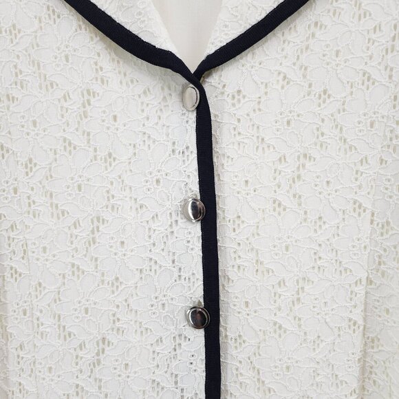 Misook Women's Lace Short Sleeves Button Front Lined Jacket - XL - Picture 5 of 8